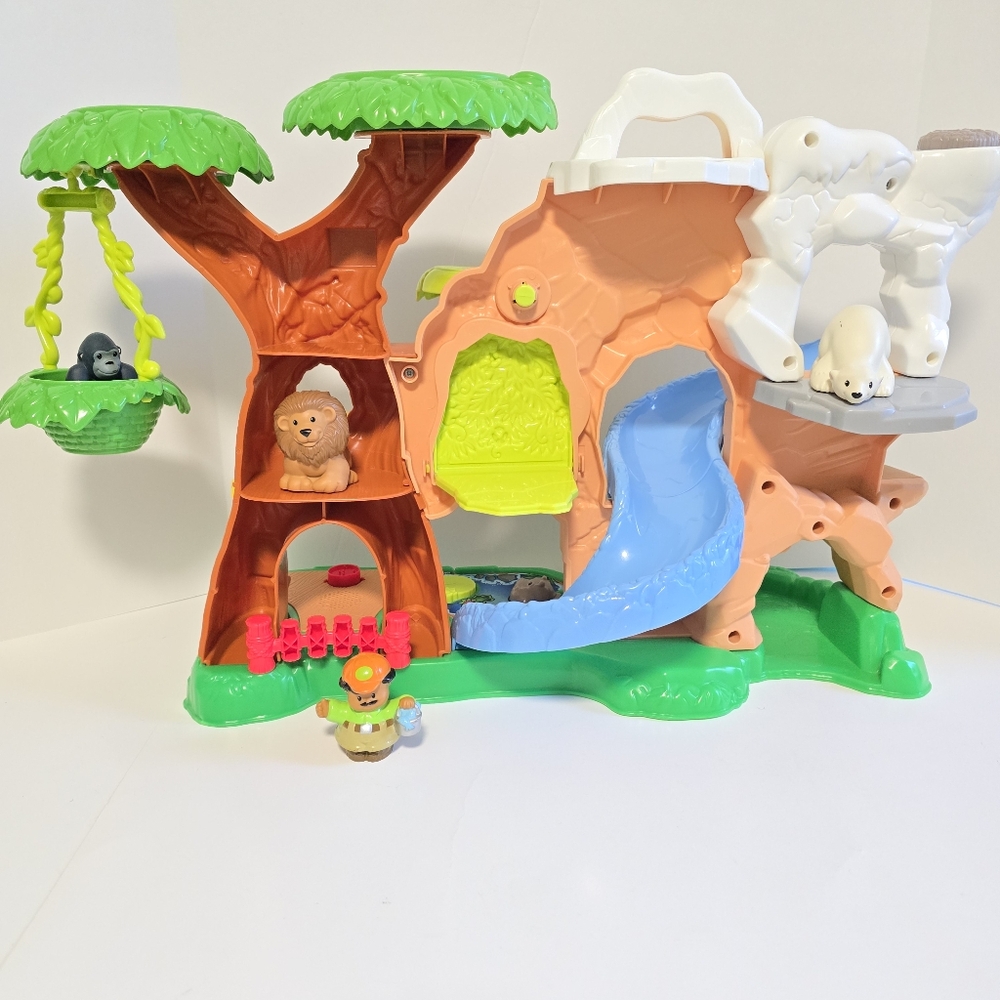 Fisher-Price Little People Zoo Talkers Safari Jungle Tree House Toddler Playset - Picture 3 of 17